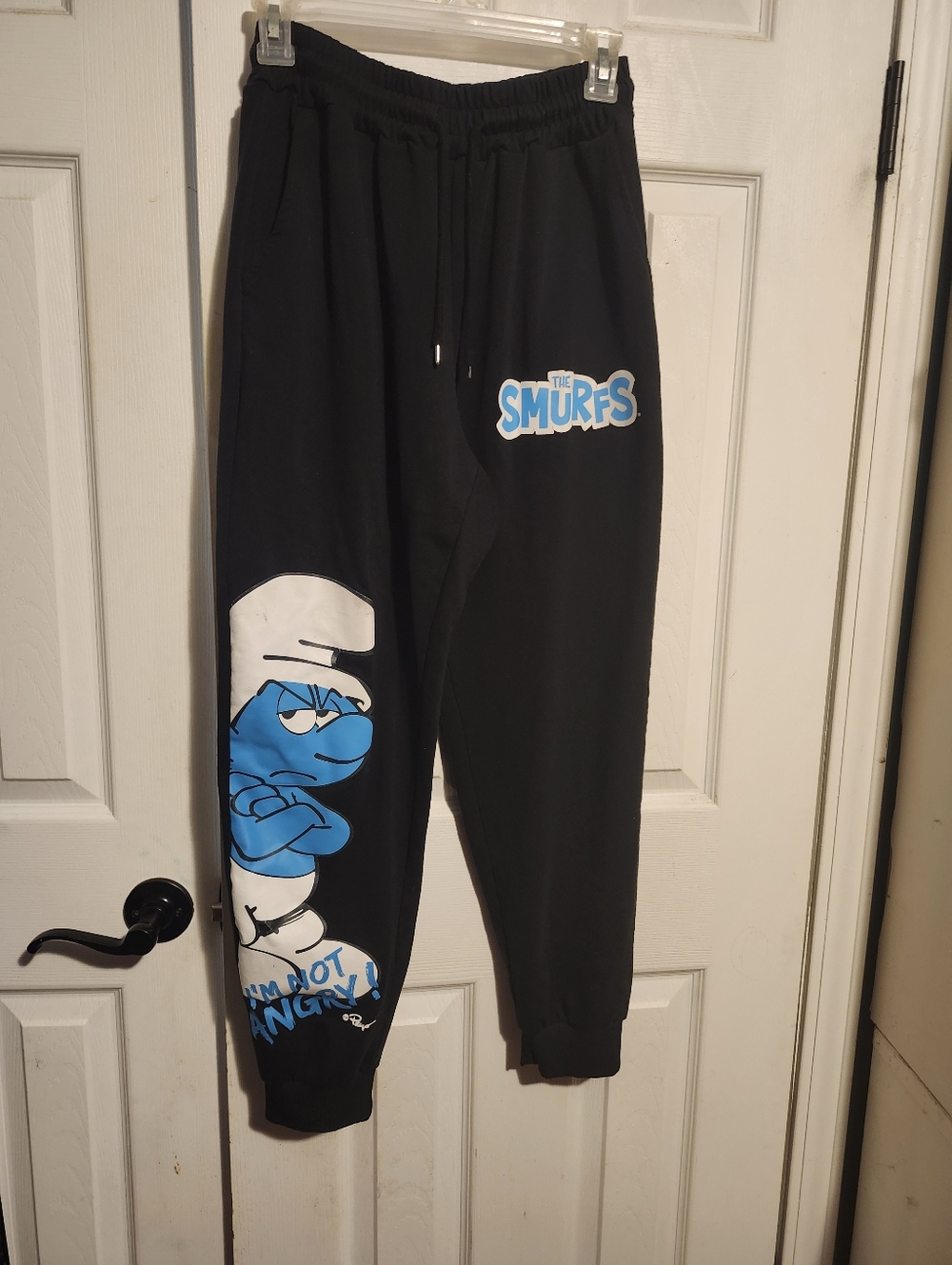 ROMWE Black Smurfs Graphic Jogger Sweatpants